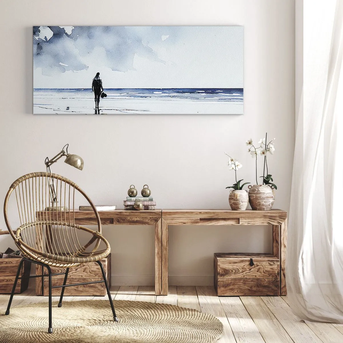 Impression sur toile - Image sur toile - Conversation avec la mer - 100x40 cm