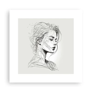 Affiche - Poster - Portrait en pensée - 30x30 cm