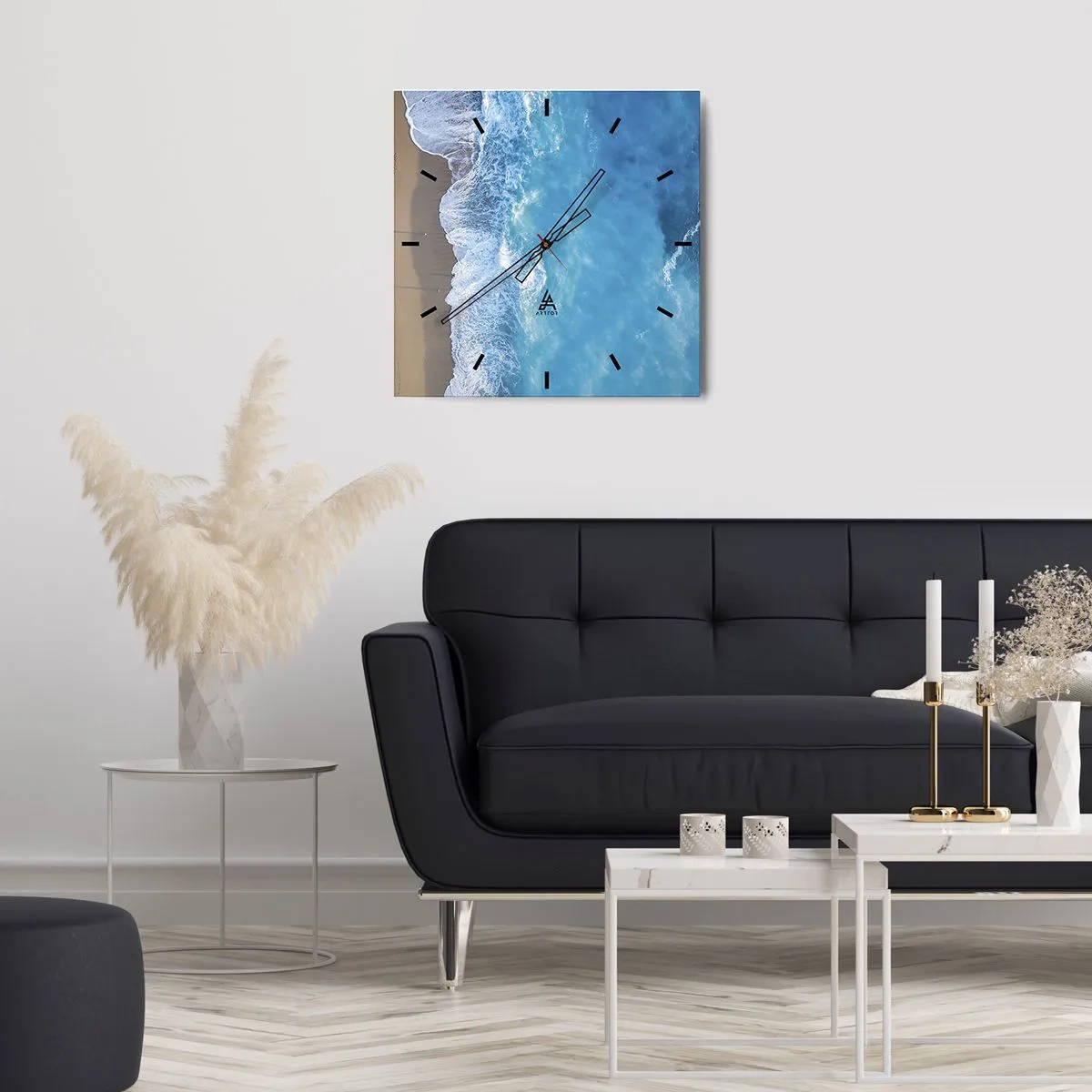 Horloge murale - Pendule murale - La force du bleu - 30x30 cm