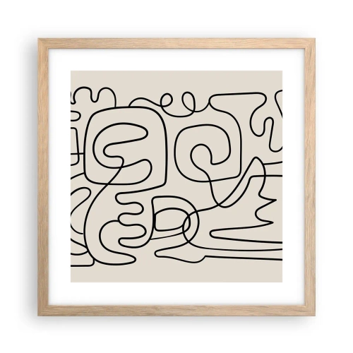 Affiche dans un chêne clair - Poster - Suivez les indices - 40x40 cm