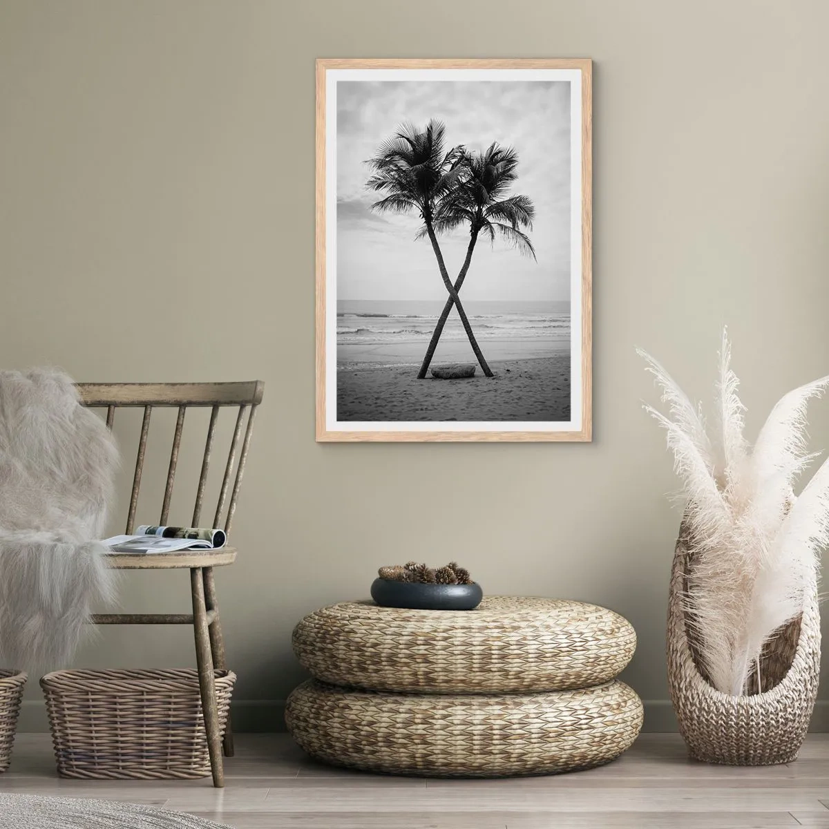 Affiche dans un chêne clair - Poster - Elle a senti une présence - 70x100 cm