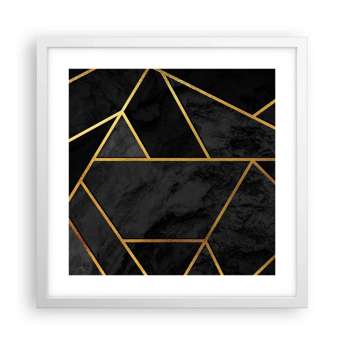 Affiche dans un cadre blanc - Poster - Obscurité et éclat - 40x40 cm