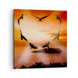Impression sur toile - Image sur toile - Aimer le monde comme les oiseaux - 70x70 cm