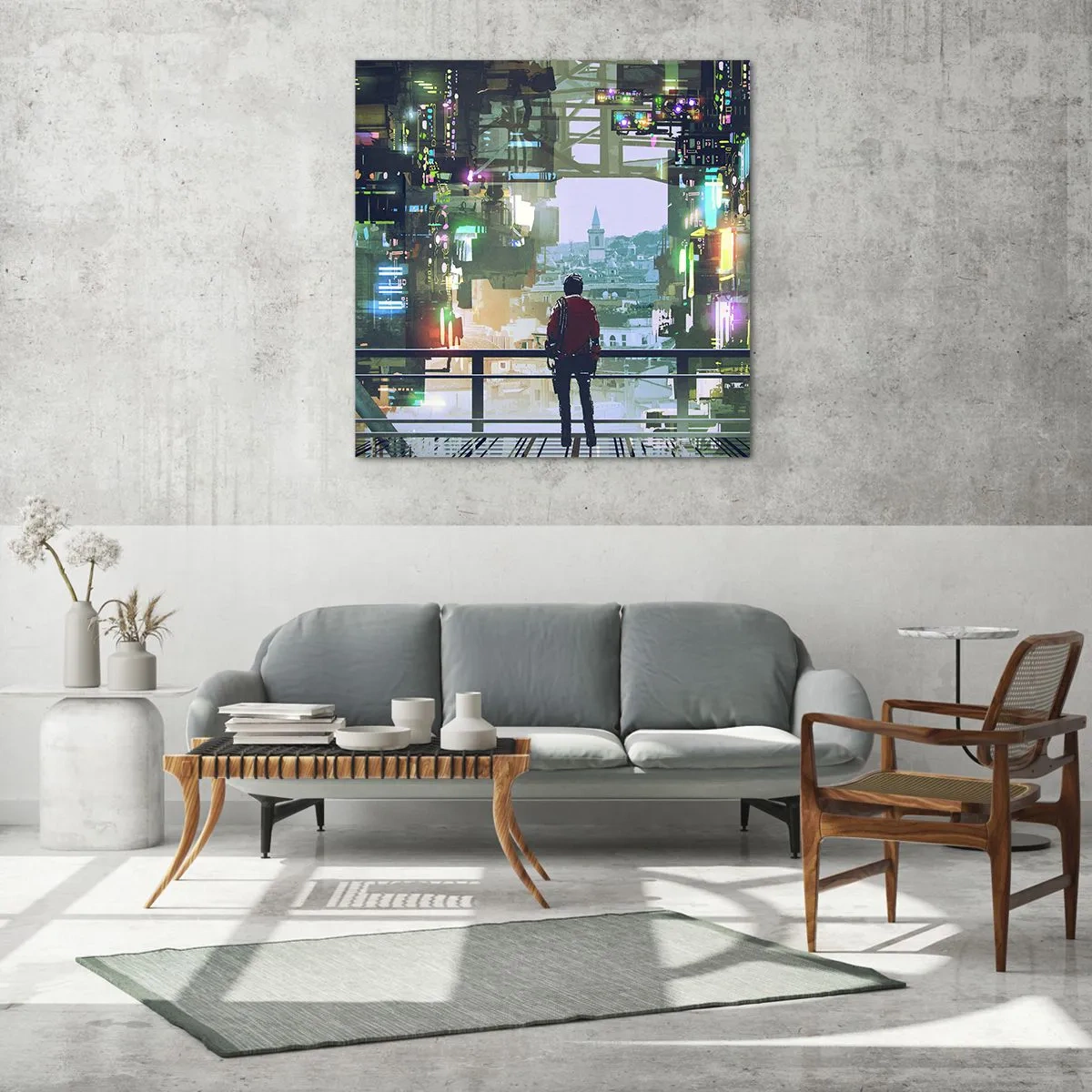 Impression sur verre - Image sur verre - Deux mondes - 50x50 cm