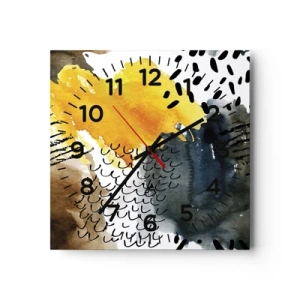 Horloge murale - Pendule murale - Rencontre des éléments - 40x40 cm