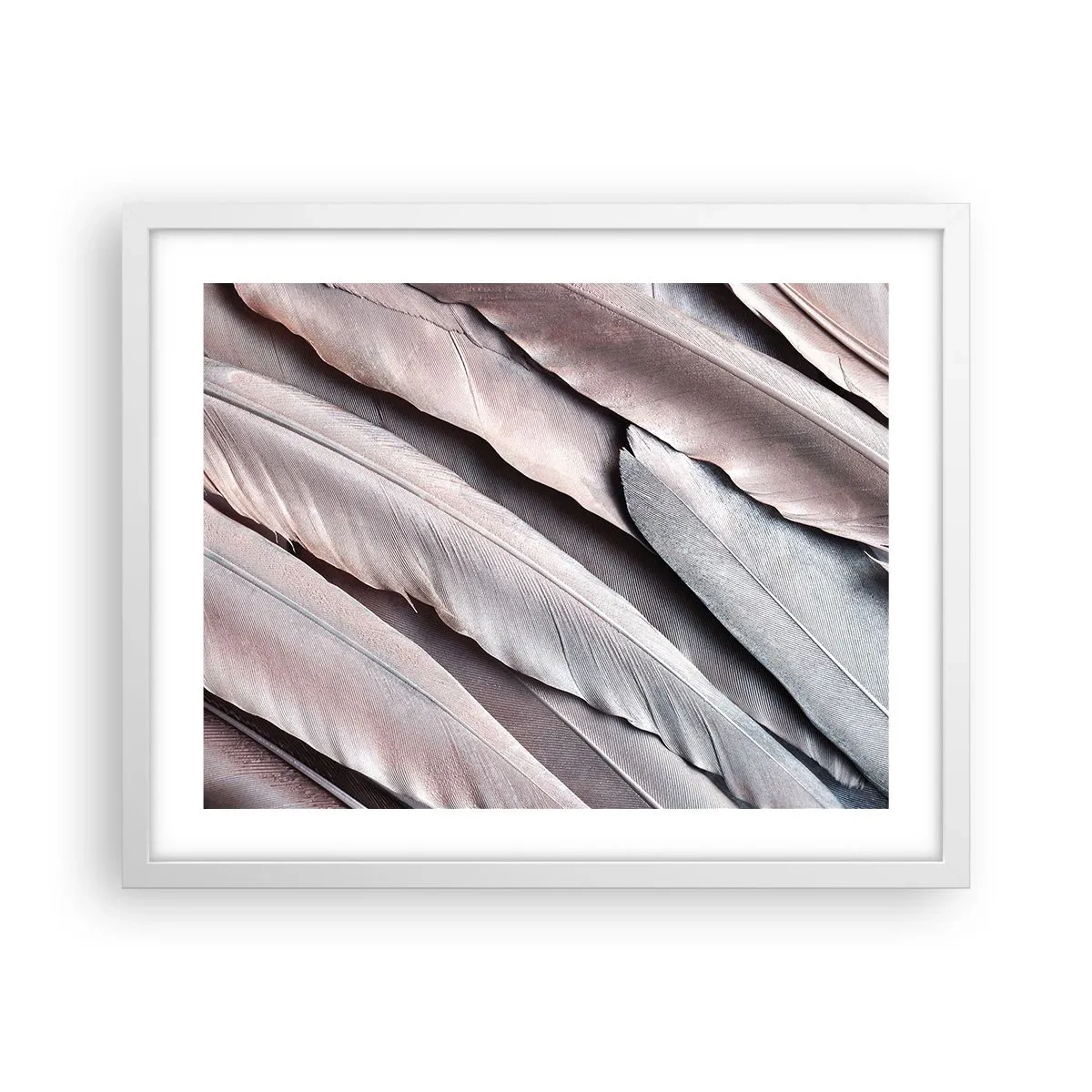 Affiche dans un cadre blanc - Poster - En argent rose - 50x40 cm