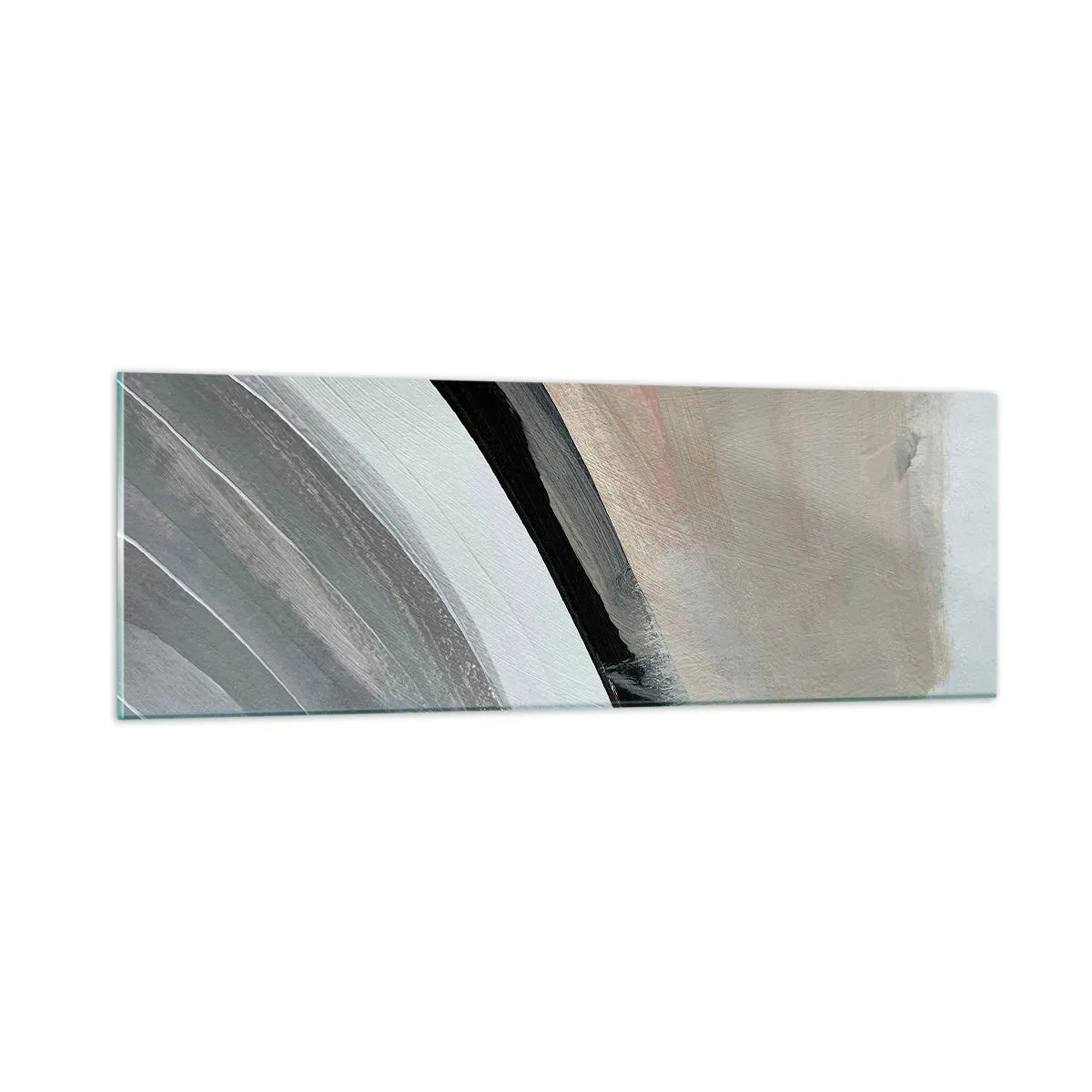 Impression sur verre - Image sur verre - Composition : arc de noir et gris - 90x30 cm