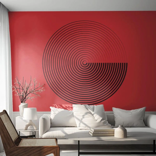 Papier Peint Autocollant Deluxe Sticker - Mouvement circulaire - Minimalisme, Roue, Lignes - 350x256 cm