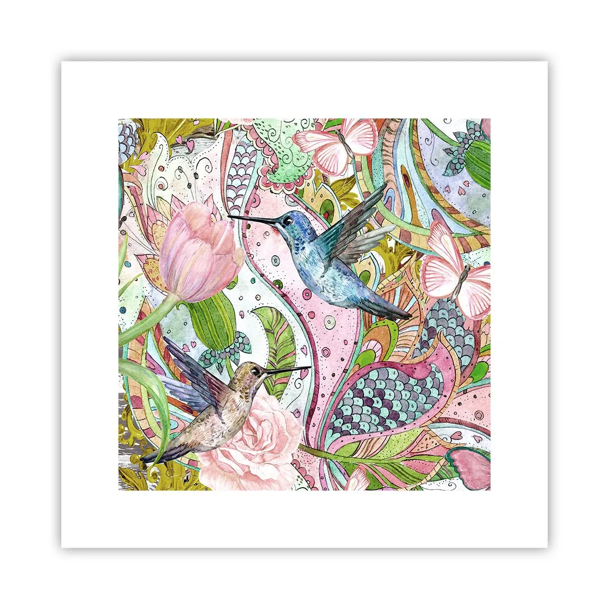 Affiche - Poster - Empêtré dans les vignes - 30x30 cm