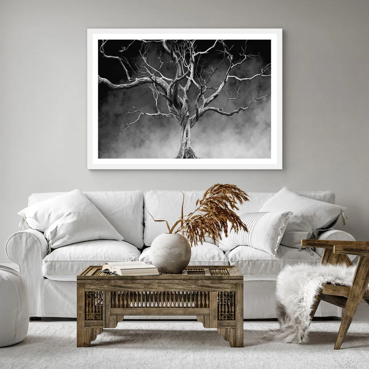 Affiche dans un cadre blanc - Poster - Primordial et sacré - 60x60 cm