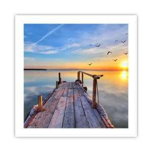 Affiche - Poster - Marcher droit vers le soleil - 50x50 cm