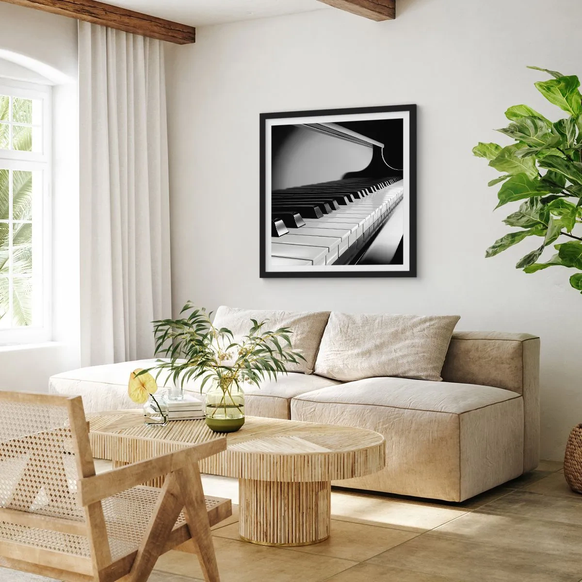 Affiche dans un cadre noir - Poster - Harmonie des formes et des couleurs - 30x30 cm