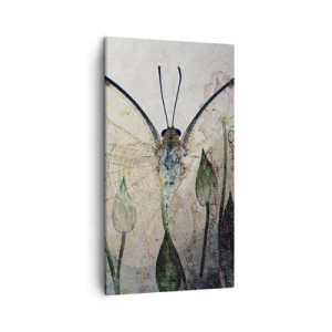 Impression sur toile - Image sur toile - "Où est le papillon qui se balance sur l'herbe" - 45x80 cm