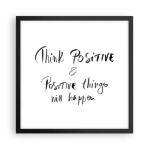 Affiche dans un cadre noir - Poster - Comment vivre? - 40x40 cm