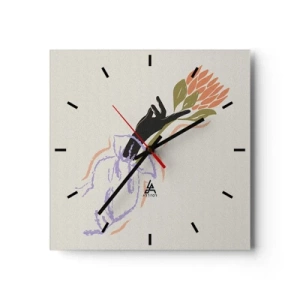 Horloge murale - Pendule murale - Touche fraternelle - 40x40 cm