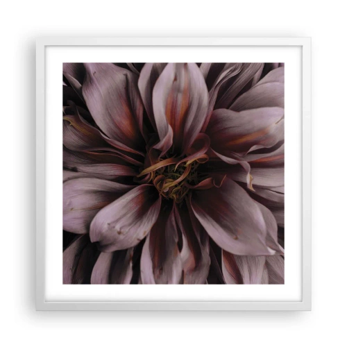 Affiche dans un cadre blanc - Poster - Un coeur fleuri - 50x50 cm