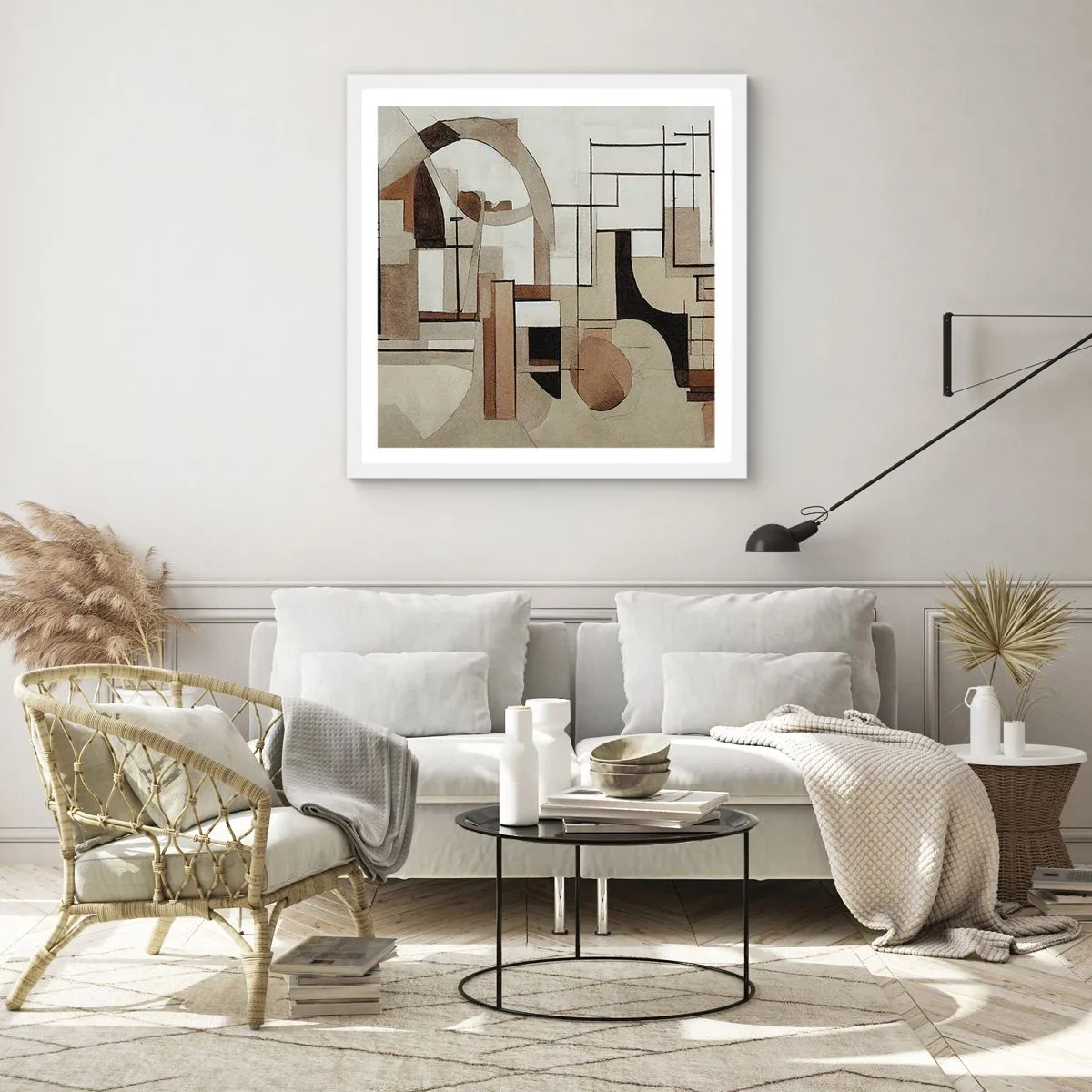 Affiche dans un cadre blanc - Poster - Paysage urbain 2.0 - 60x60 cm