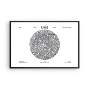 Affiche dans un cadre noir - Poster - Anatomie de Paris - 91x61 cm
