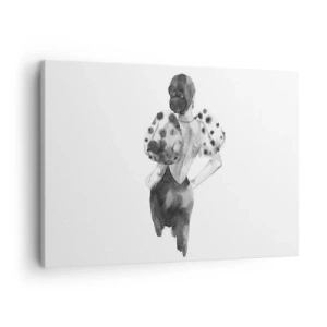 Impression sur toile - Image sur toile - Illustration aquarelle minimaliste d'une femme - 70x50cm - Elle est passée juste à côté - Décoration murale moderne pour le salon et la chambre ARTTOR