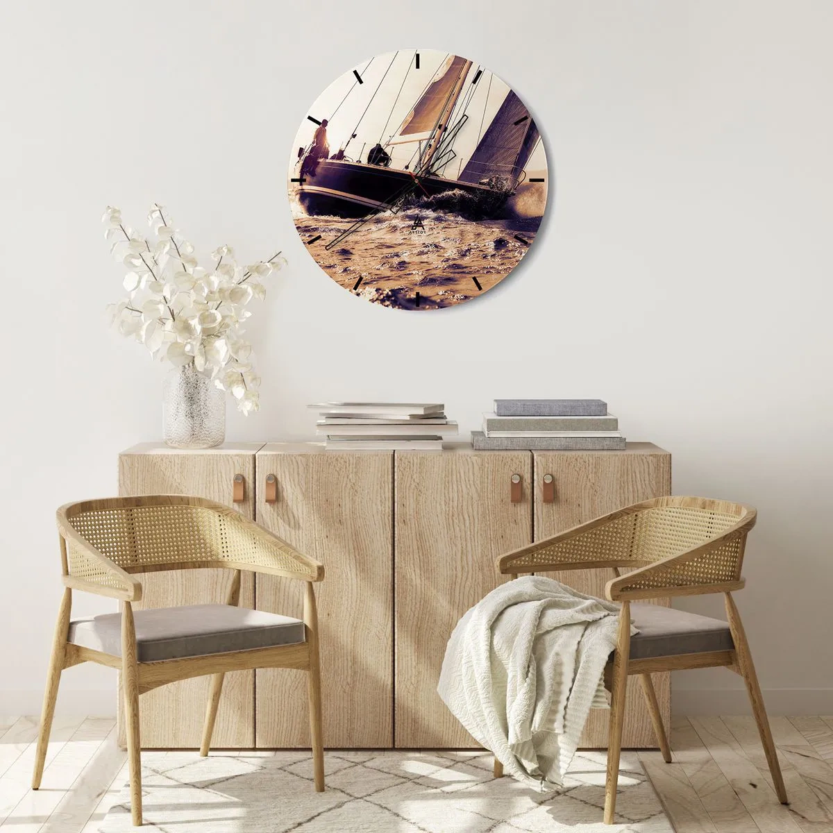 Horloge murale - Pendule murale - Navigue, marin - 40x40 cm