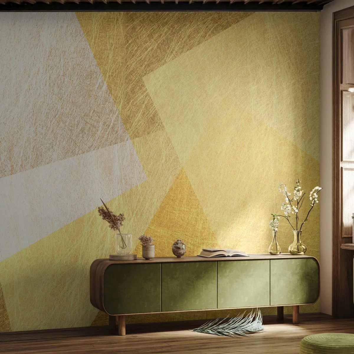 Papier peint sur mesure Autocollant Deluxe - Météo géométrique - Brillant, Texture, Géométrique