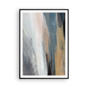 Affiche dans un cadre noir - Poster - Abstraction : paysage nordique - 70x100 cm