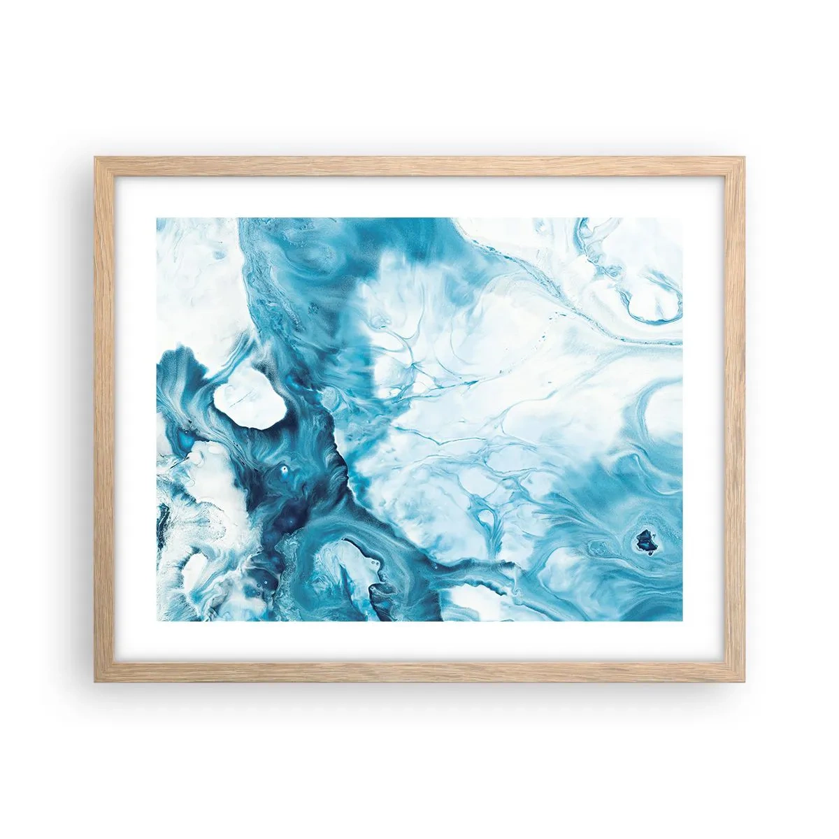 Affiche dans un chêne clair - Poster - Concert de bleu - 50x40 cm