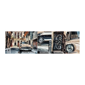 Échantillon De Papier Peint Standard Eco - Sieste à La Havane - Voiture ancienne, Architecture, Ville - 100x30 cm