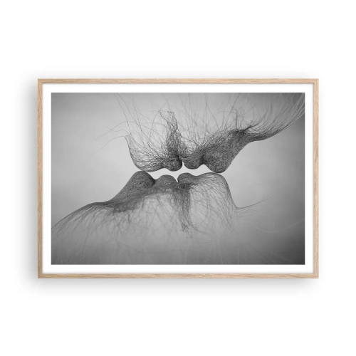 Affiche dans un chêne clair - Poster - La bise du vent - 100x70 cm