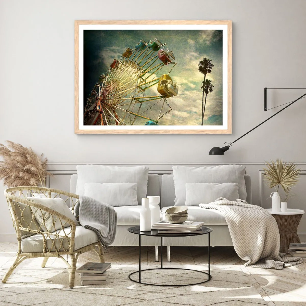 Affiche dans un chêne clair - Poster - On va faire la fête - 40x30 cm