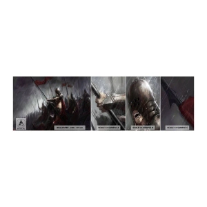 Échantillon de Papier Peint Autocollant Deluxe Sticker - Passant, dis à Sparte… - Chevalier en armure, Armée, Abstraction - 100x30 cm