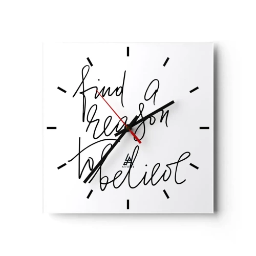 Horloge murale - Pendule murale - Une citation motivante dans un style minimaliste - 30x30cm - C'est possible - Décoration murale moderne pour le salon et la chambre ARTTOR