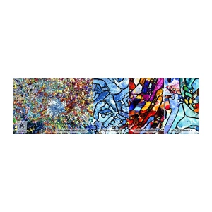 Échantillon de Papier Peint Autocollant Deluxe Sticker - Goutte de vitrail - Abstraction, Morceau, Graphique - 100x30 cm