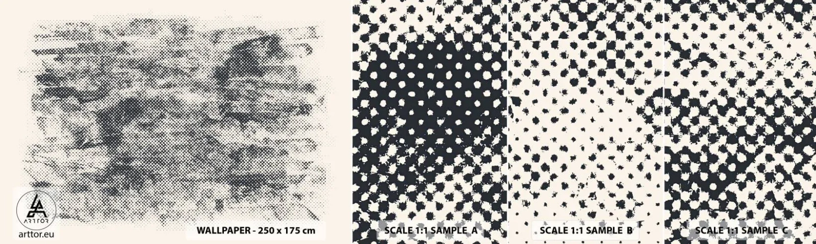 Échantillon de Papier Peint Autocollant Deluxe Sticker - Composition brumeuse - Abstraction, Morceau, Modèle moderne - 100x30 cm