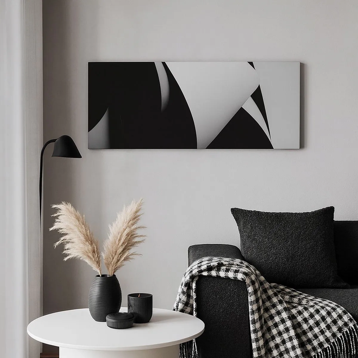 Impression sur toile - Image sur toile - Plans de lumière venus des profondeurs de l'ombre - 100x40 cm