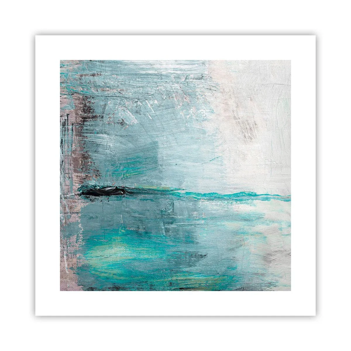 Affiche - Poster - Horizontalement en bleu - 40x40 cm