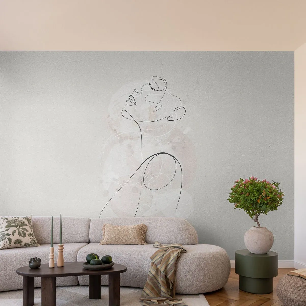 Papier Peint Photo Premium Canvas - Spirale de beauté - Graphique, Femme, Morceau - 500x350 cm