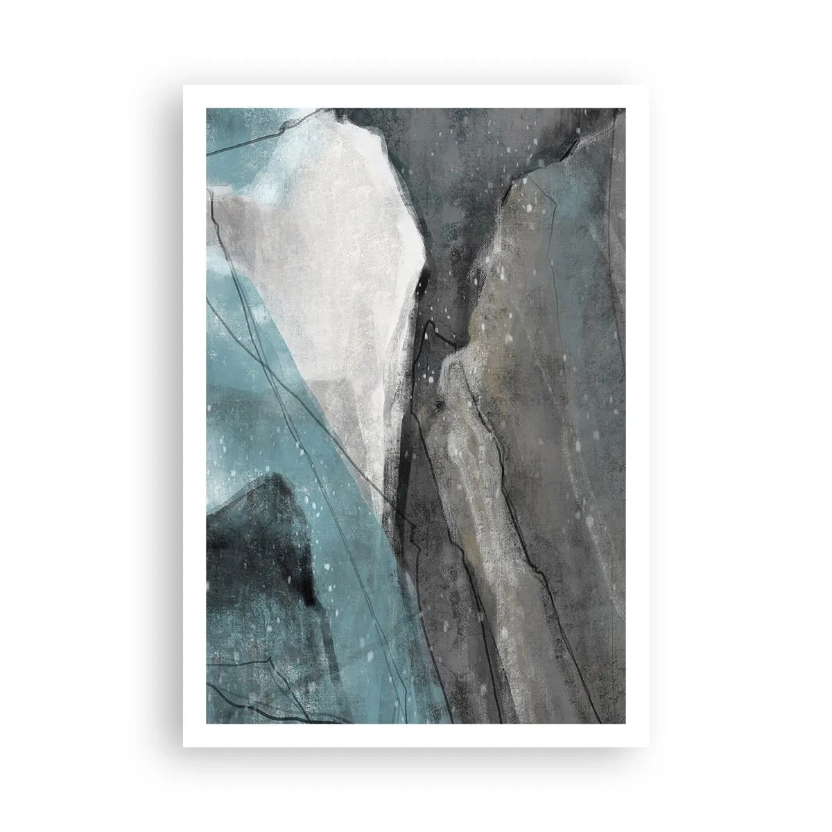 Affiche - Poster - Résumé : roches et glace - 70x100 cm