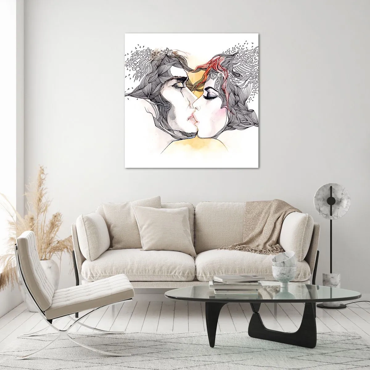 Impression sur verre - Image sur verre - Le monde n'existe pas - 30x30 cm