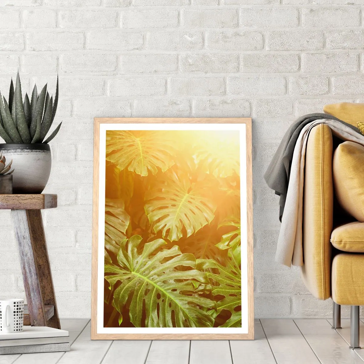 Affiche dans un chêne clair - Poster - Se fondre dans la verdure - 50x70 cm