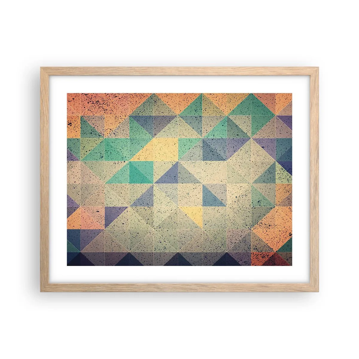 Affiche dans un chêne clair - Poster - République des triangles - 50x40 cm