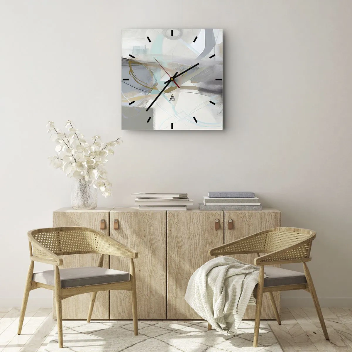 Horloge murale - Pendule murale - Abstraction brumeuse - 40x40 cm