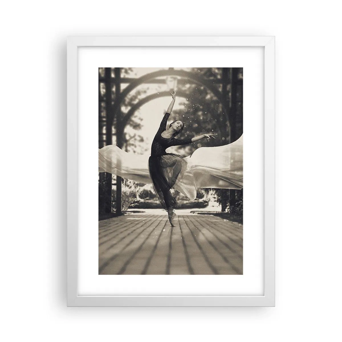Affiche dans un cadre blanc - Poster - La danse de l'esprit jardin - 30x40 cm