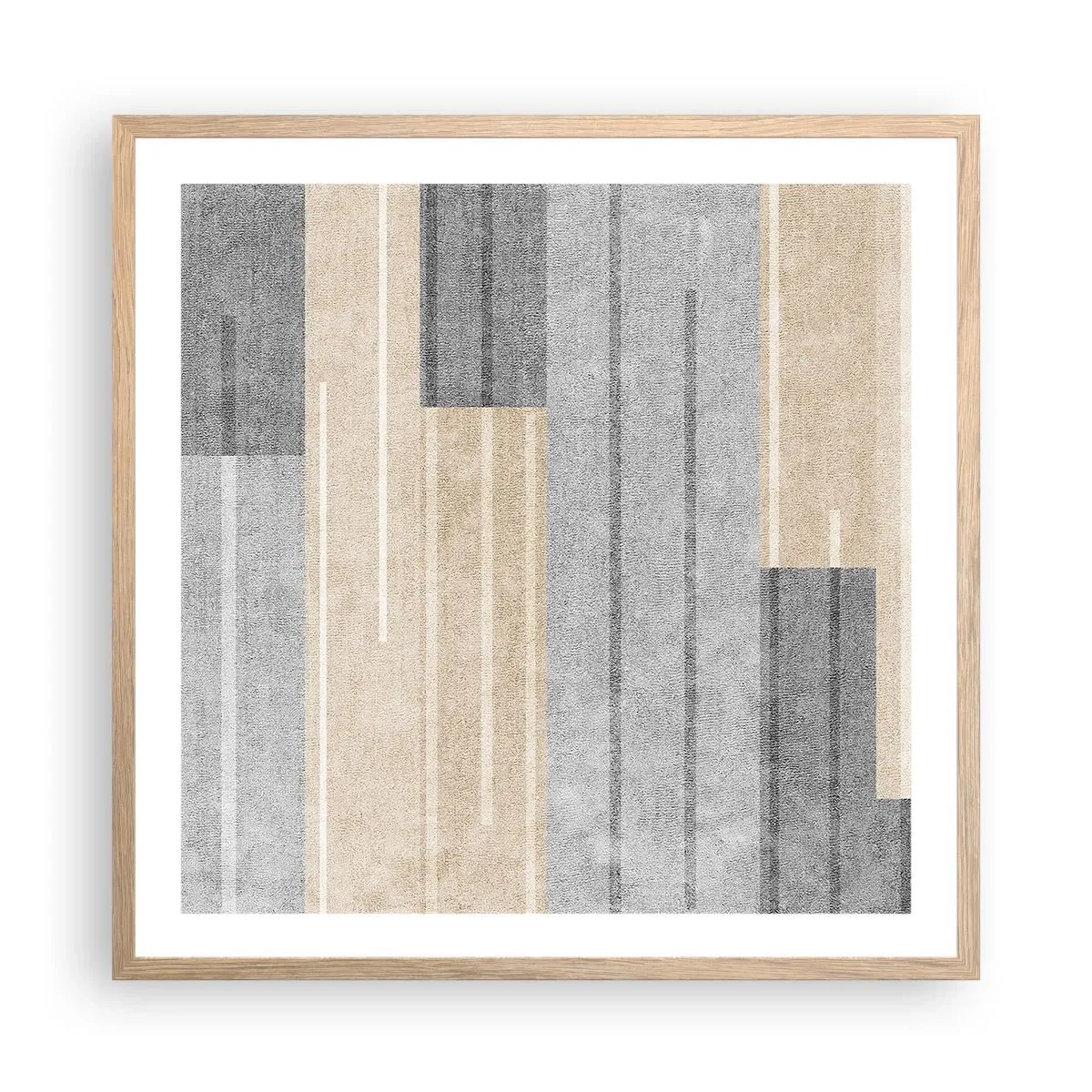 Affiche dans un chêne clair - Poster - Composition : se tenir droit - 60x60 cm