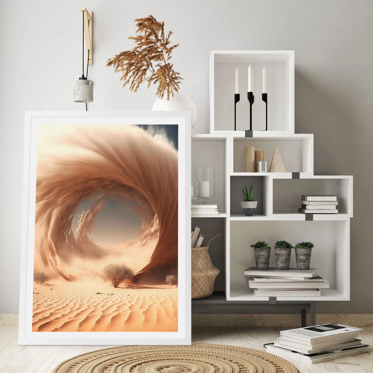 Affiche dans un cadre blanc - Poster - Portail ouvert - 50x70 cm