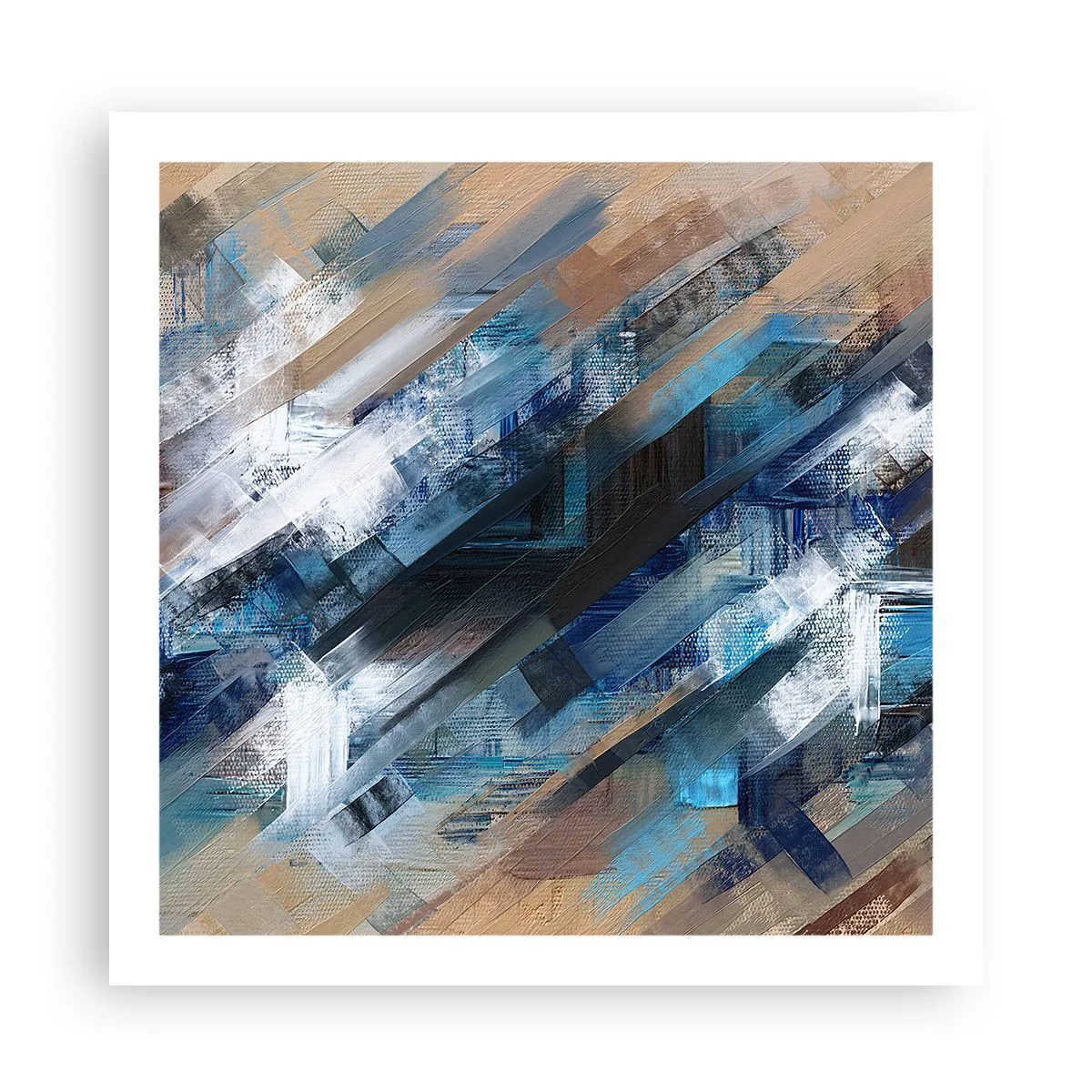 Affiche - Poster - Diagonale de bleus - 60x60 cm