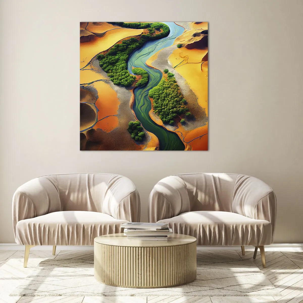 Impression sur verre - Image sur verre - Rivière vivifiante - 60x60 cm