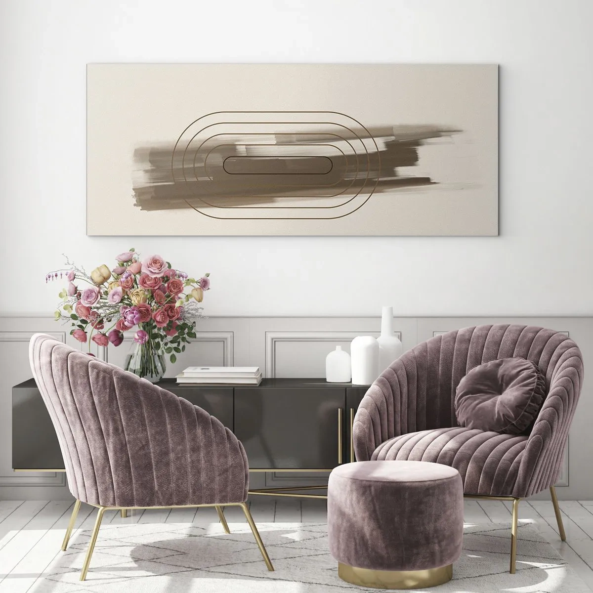 Impression sur verre - Image sur verre - Parfum de gris - 90x30 cm