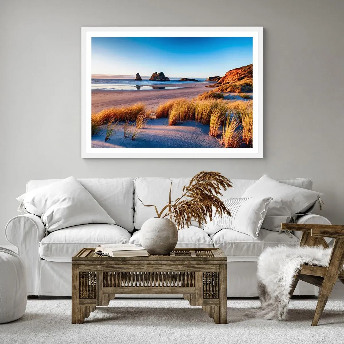 Affiche dans un cadre blanc - Poster - Pour les chercheurs de paix - 70x50 cm