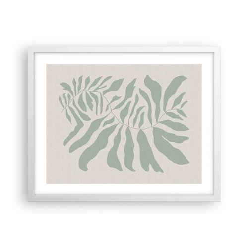 Affiche dans un cadre blanc - Poster - Brindille d'émeraude - 50x40 cm